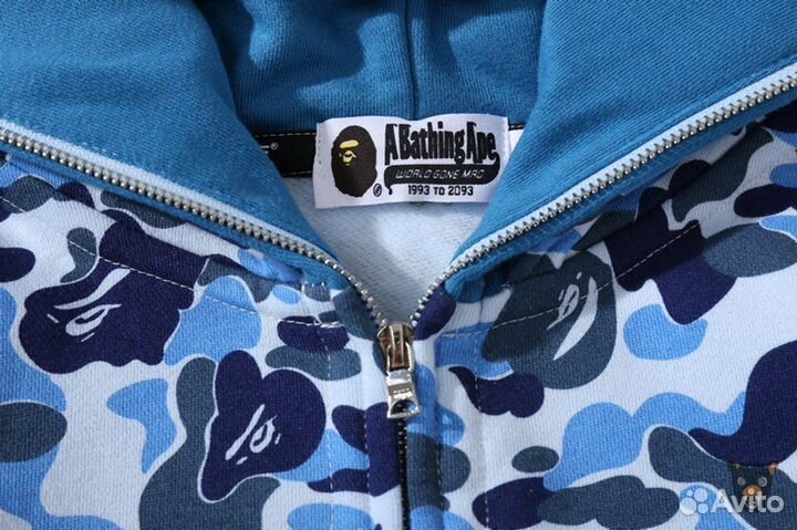 Зип худи Bape full zip double hood розов