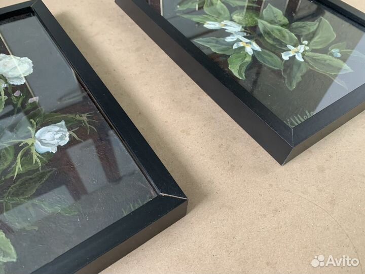 Картины маслом Лимон и Роза 20*30, 2 шт