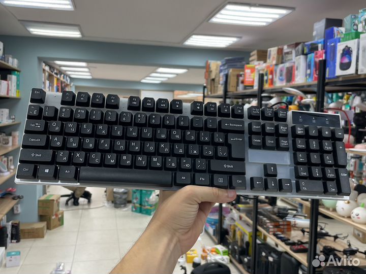 Клавиатура проводная B15 с подсветкой чёрный