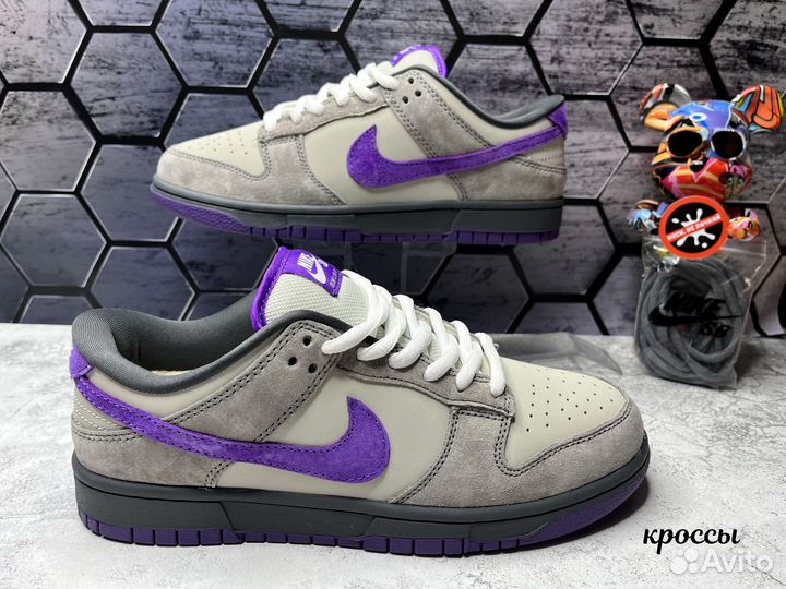 Кроссовки NIke Dunk low SB фиолетовые низкие мех