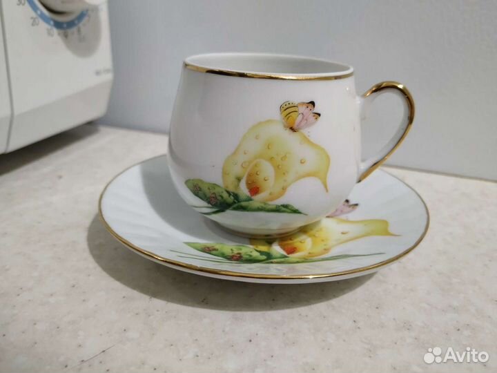 Фарфоровая новая кофейная пара