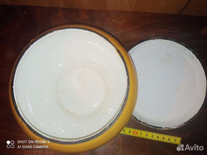 Чугунок эмалированный с крышкой СССР Сковорода