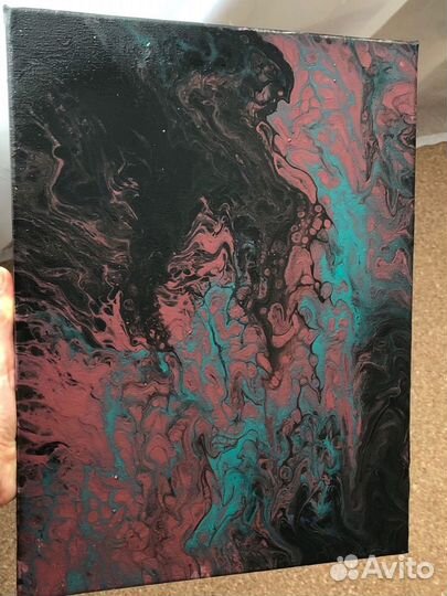Картина на холсте флюид арт