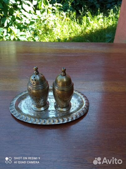 Старые вещи Б/У Солонка и перечница индия