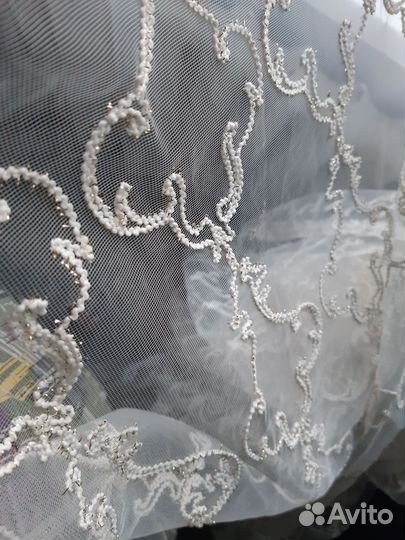 Тюль сетка с вышивкой