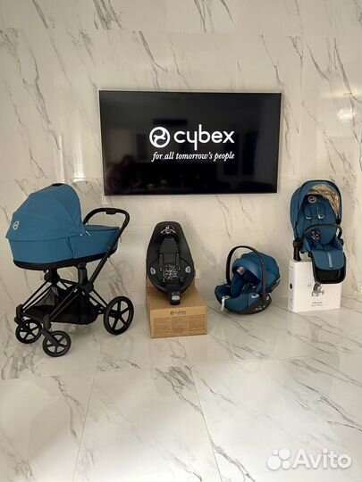 Cybex priam 4 Mountain Blue 3в1 комплект