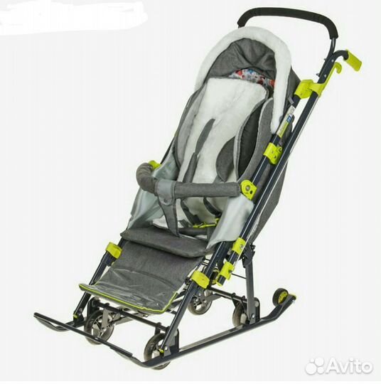 Санки коляска «Ника детям 7-3/4», цвет: серо-корич