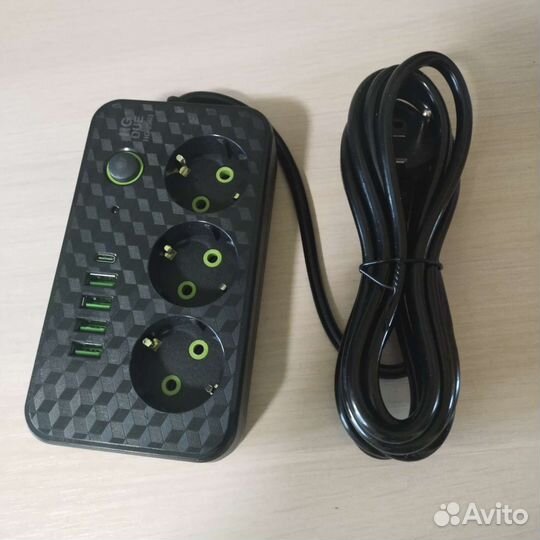 Сетевой фильтр, удлинитель с usb и type-c