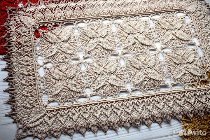 Рельефная прямоугольная салфетка, вязаная дорожка