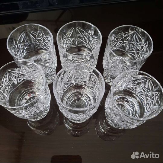 Хрустальные стопки, салатник из СССР