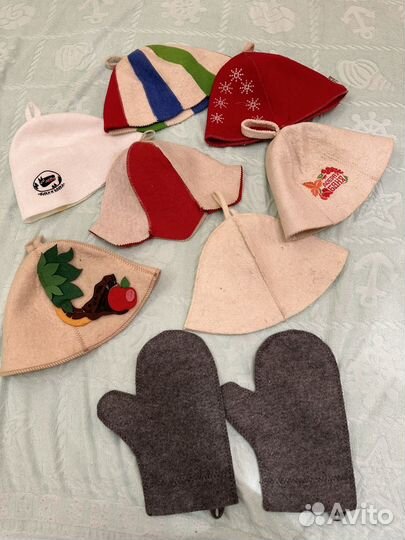 Шапки банные и варежки