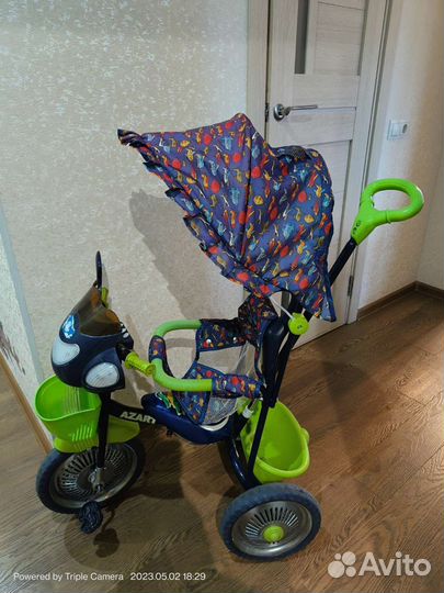 Детский велосипед трехколесный с ручкой