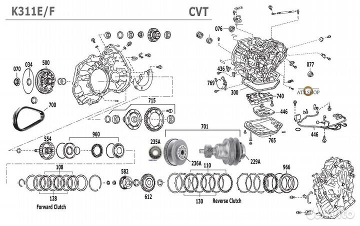 Запчасти для АКПП вариатор toyota k310 k311