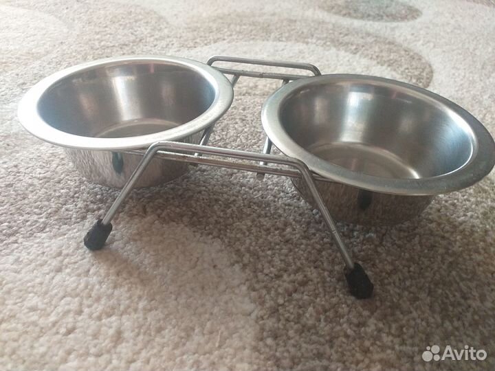 Миски нерж на подставке для кошки, 2х0.23л