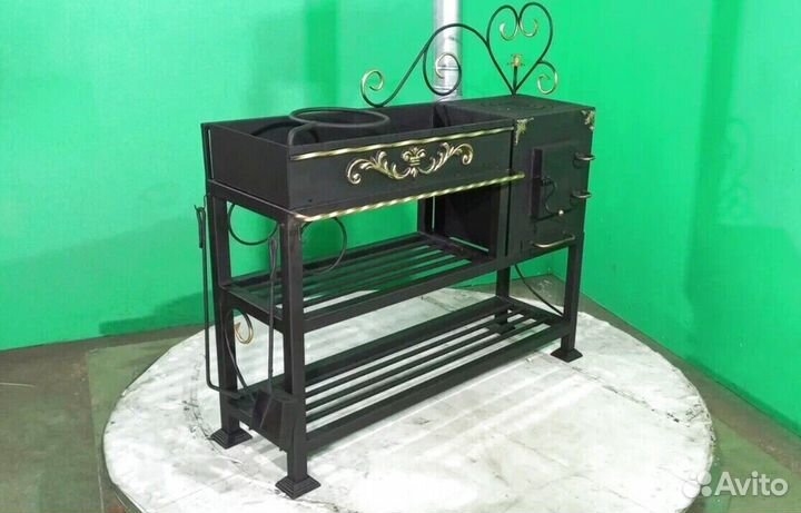 Мангал с печкой под казан