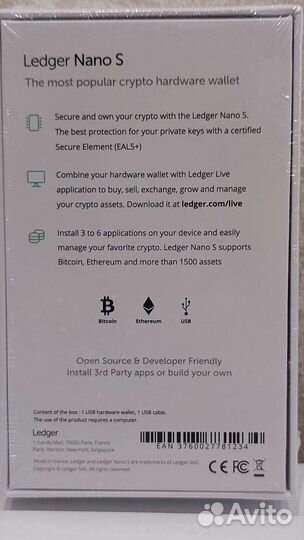 Ledger nano S аппаратный кошелёк для вaлюты