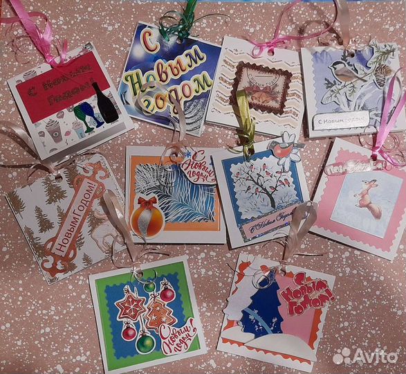 Новогодние мини- открытки с предсказаниями,как игр