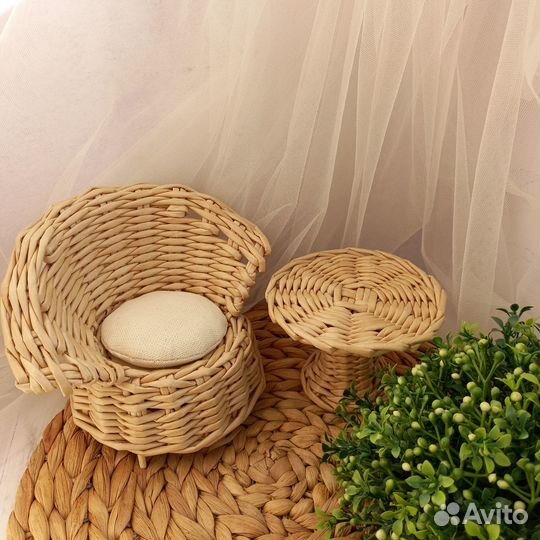 Мебель для кукол,кукольного дома, плетеная