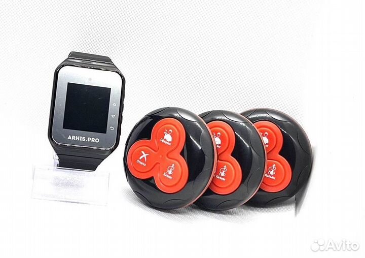 Кнопка вызова официанта с часами для кафе, баров