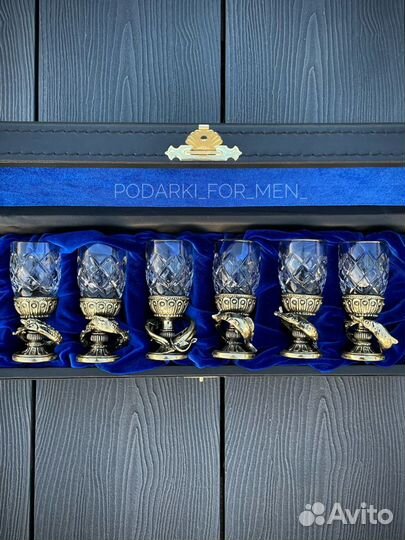 Хрустальные рюмки Рыбы