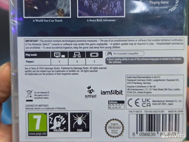 Картридж игра Sea of stars для nintendo switch