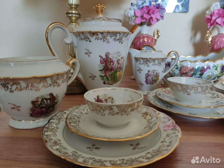 Фарфоровый кофейный сервиз Limoges Франция