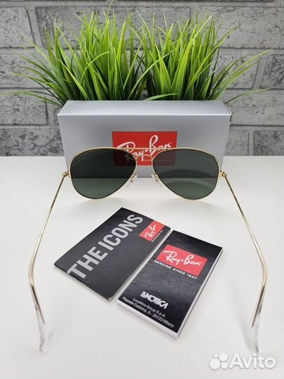 Очки Ray Ban Aviator Classic Golden Green