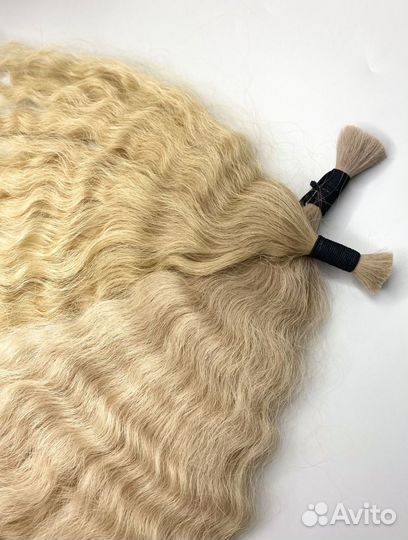 Натуральные волосы, 40см, кудри, Долями