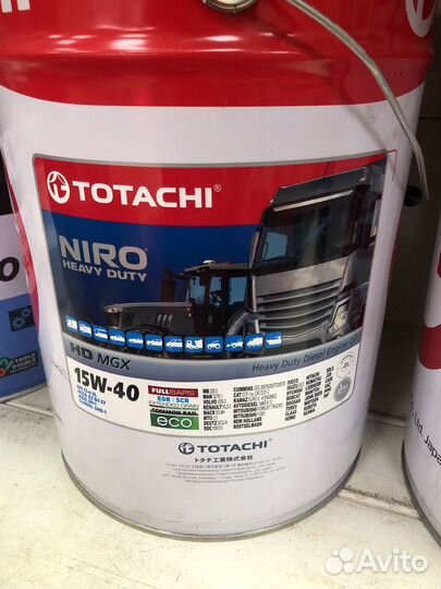 Моторное масло totachi HD MGX 15w-40 20 л