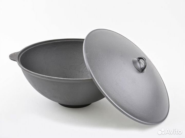Казан чугунный, чаша азиатская + шумовка