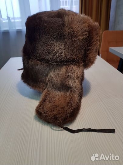 Шапка-ушанка из меха выдры
