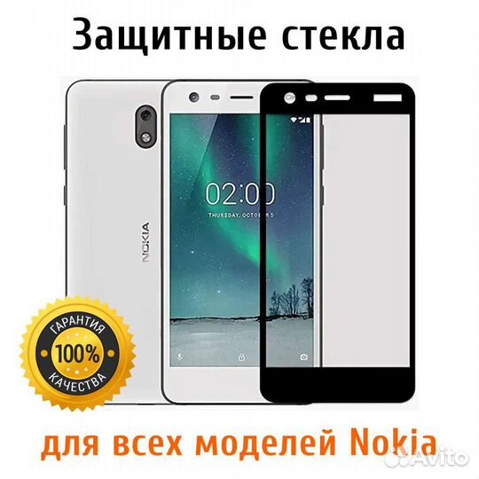Защитное стекло 3D для Nokia