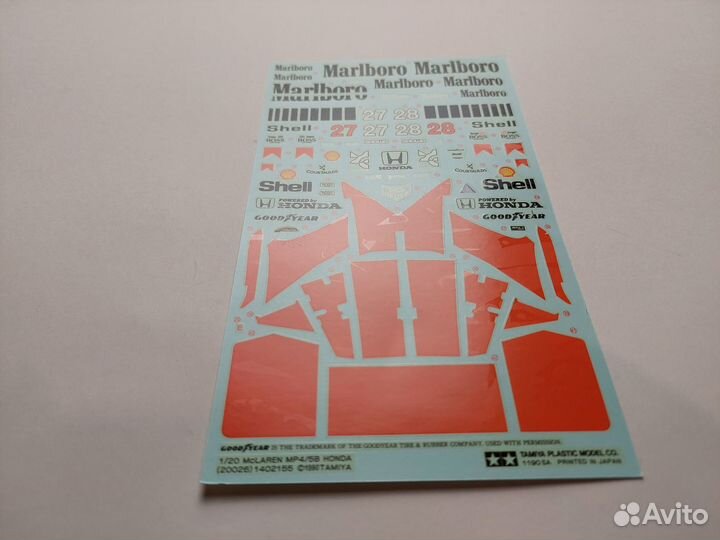 Сборная модель 1/20 Tamiya McLaren MP4/5B Honda