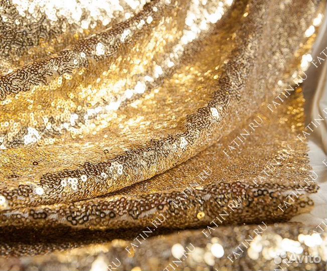 Ткань пайетки, цвет золото, 2 отреза по 150 см