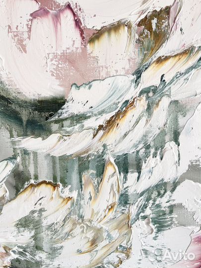 Интерьерные Огромные Белые Пионы на холсте