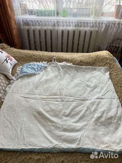 Конверт на выписку атласный голубой