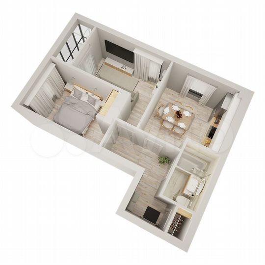 2-к. квартира, 55,5 м², 10/17 эт.