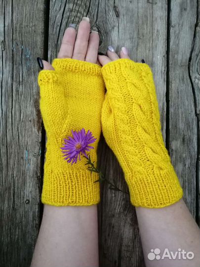 Митенки вязаные