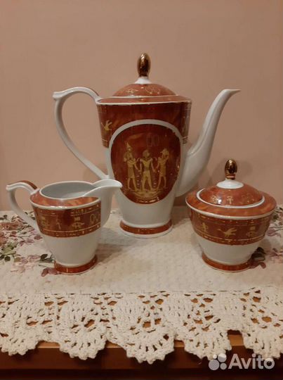 Сервиз Египет чайник-кофейник,сах.мол.фарфор
