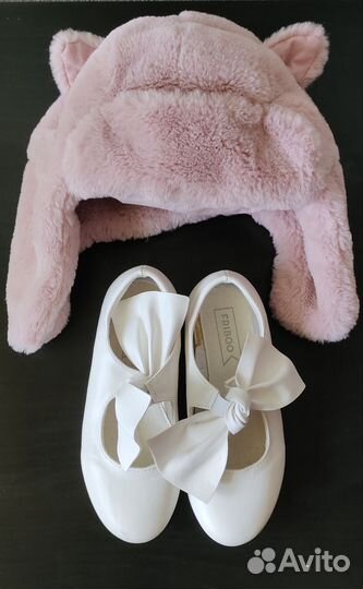 Шапка и туфли для девочки праздничные