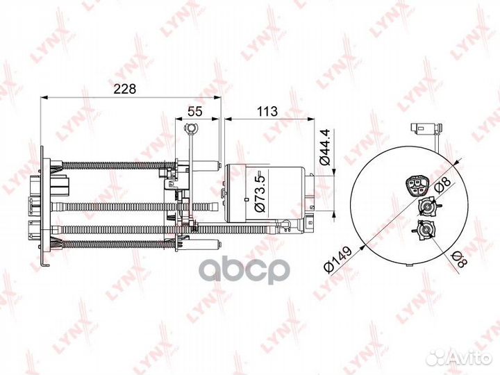 Фильтр топливный LF1078M lynxauto
