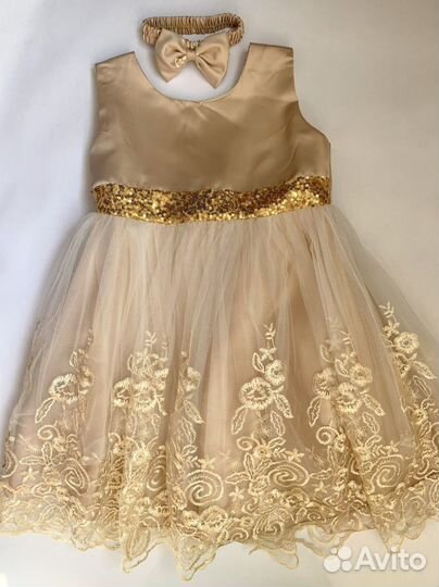 Платье нарядное для девочки пайетки вышивка новое