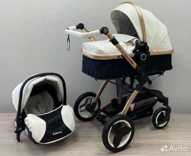 Коляска кожа 3в1 Новая (отличное качество)