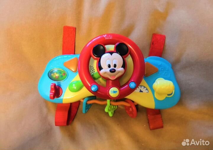 Руль для детской коляски, паровоз