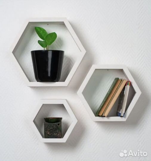 Полка настенная соты