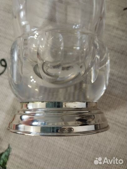 Антиквариат Хрустальные стаканы в серебре 830 проб