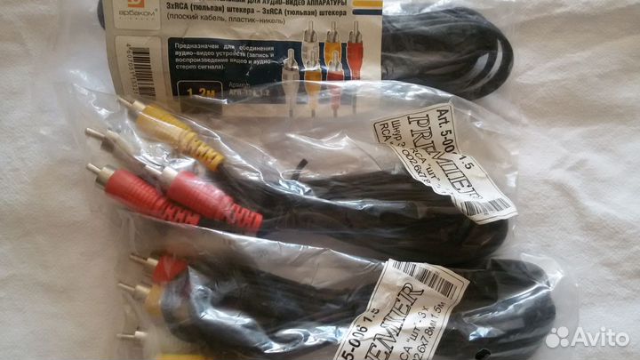 Кабель тюльпан-тюльпан 3RCA-3RCA