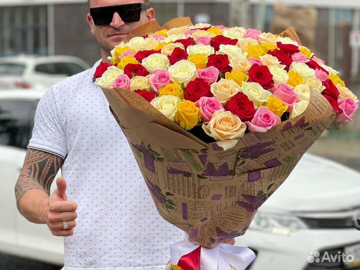 101 роза 51 роза 25 35 45 букет роз Цветы Доставка