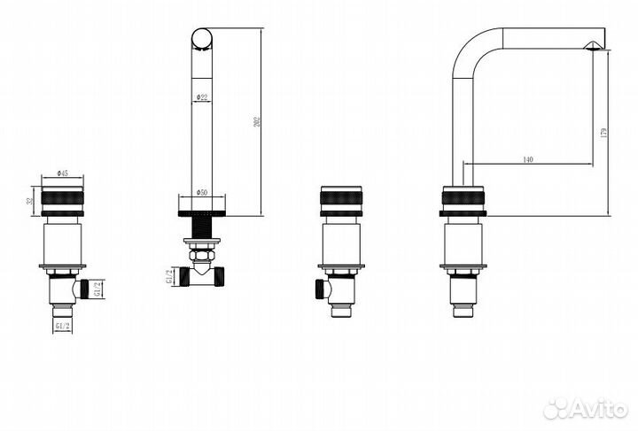 Смеситель для раковины Boheme Prestige 152-MG-PR