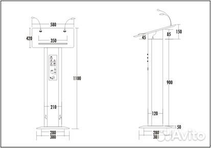 Трибуна ITC escort T-6236 с беспроводным микроф
